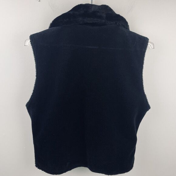 Vtg Nils Reversible Vest Women 8 Green Black Faux Fur Ski Equestrian Pockets USA - Picture 9 of 12
